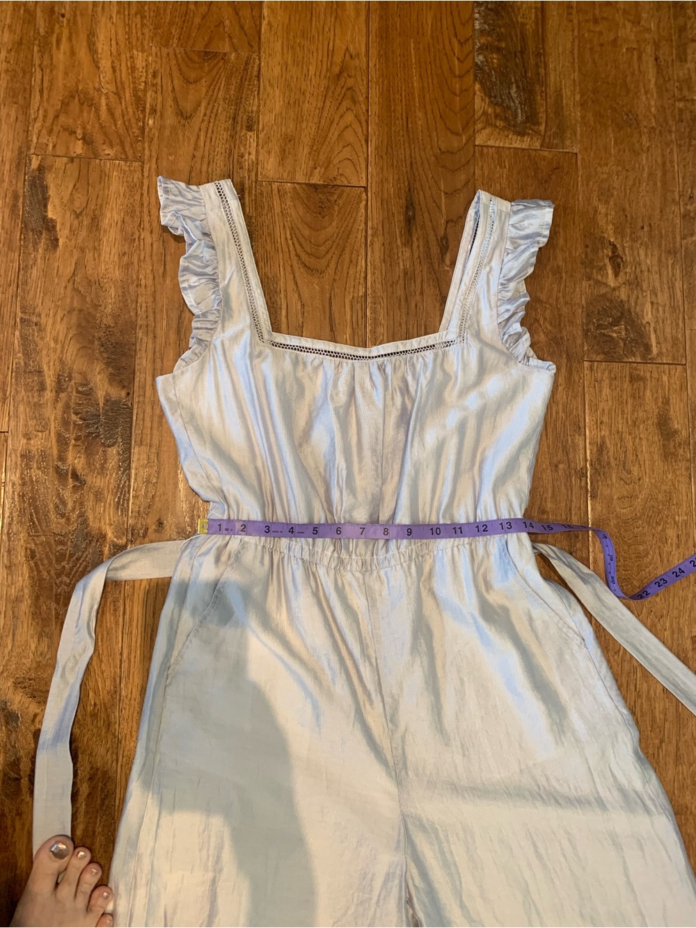 Adelyn Rae Light Gray Ruffle Strap Jumpsuit - Picture 7 of 16